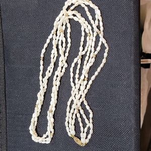 14K Gold & Fresh Water Pearl Necklace 24"